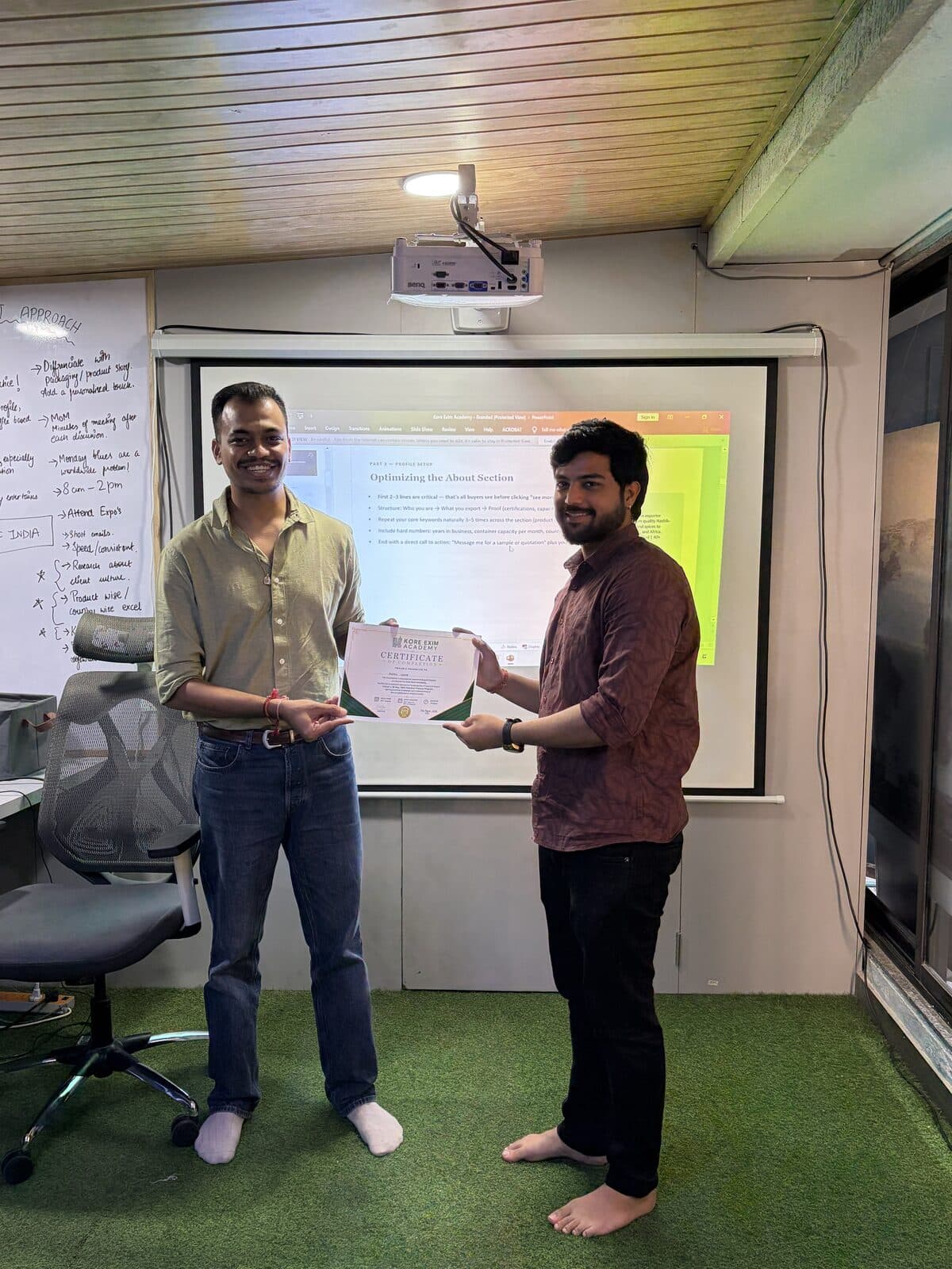 Certificate handoff after final drill
